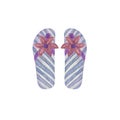 Beach flip-flop footwear watercolor illustration isolated image