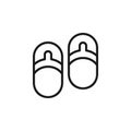 Beach flip flops icon vector illustration. Vector summer accessories simple flat line style