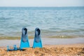 beach, flippers for swimming Royalty Free Stock Photo