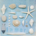 Beach flotsam collage Royalty Free Stock Photo