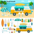 Beach food truck with cold beverages Royalty Free Stock Photo