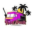 Beach Food Truck Logo Royalty Free Stock Photo