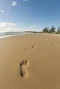 Beach footprints Royalty Free Stock Photo