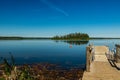 The beach front on Astoria Lake in summer time. Elk Island National Park Alberta Canada