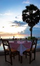 Beach front dining Royalty Free Stock Photo