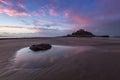 Beach in Front of St Michael`s Mount Royalty Free Stock Photo