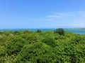 Beach front view with trees landscape photo Royalty Free Stock Photo