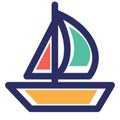 Beach fun, boat Vector icon which can easily modify or edit Royalty Free Stock Photo