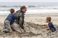 Beach Fun - Grand Father and Grand Sons