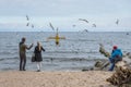 Beach in Gdynia, Poland Royalty Free Stock Photo