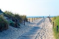 Beach on the German Baltic Sea with beach chair and holiday feeling with sand Royalty Free Stock Photo