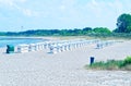 Beach on the German Baltic Sea with beach chair and holiday feeling with sand Royalty Free Stock Photo