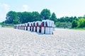 Beach on the German Baltic Sea with beach chair and holiday feeling with sand Royalty Free Stock Photo