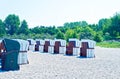 Beach on the German Baltic Sea with beach chair and holiday feeling with sand Royalty Free Stock Photo