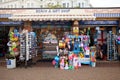 Beach gift shop selling souvenirs, postcards and toys on the seafront