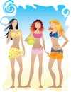 Beach girls Royalty Free Stock Photo