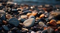 Godly Realistic Close Up Of A Beautiful Beach With Colorful Rocks