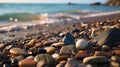 Godly Realistic Close Up Of A Beautiful Beach With Colorful Rocks Royalty Free Stock Photo
