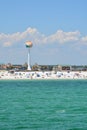 Beach goers at Pensacola Beach in Escambia County, Florida on the Gulf of Mexico, USA