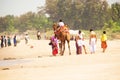 Beach in Gokarna. Indigenous people on the beach. Gokarna, Karnataka, India. Murch, 2016