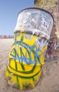Beach Graffiti Trash Can