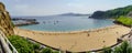 Beach of Guetaria Basque Country on a sunny summer day Royalty Free Stock Photo