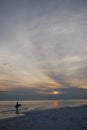 Beach Gulf Coast Sunset Skim Boarder Royalty Free Stock Photo
