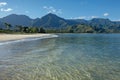 The beach at Hanalei Bay, Kauai Royalty Free Stock Photo