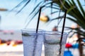 Beach happy hour drinks Royalty Free Stock Photo