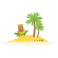 Beach Hawaiian Vacation Classic Symbol Royalty Free Stock Photo