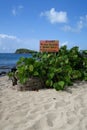 Beach Hazard Warning Sign Royalty Free Stock Photo