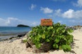 Beach Hazard Warning Sign Royalty Free Stock Photo