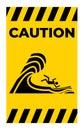 Beach Hazard Warning Sign, High Surf Can Cause Drowning And Injury. Don't Go Out If You Have Any Doubt Royalty Free Stock Photo