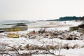 Beach after heavy storm in Poland Royalty Free Stock Photo