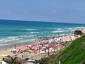 Tel Aviv  beach sunny day Herzlia Sea Royalty Free Stock Photo