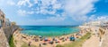 Beach of the historic center of Gallipoli Royalty Free Stock Photo