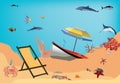 beach holiday sand boat fish-
