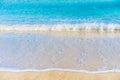 Sand beach sea with soft waves, summer holiday background Royalty Free Stock Photo