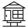 Beach home icon outline vector. Cabin house