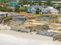 Beach homes collapse aftermath Hurricane Nicole Daytona Florida Royalty Free Stock Photo