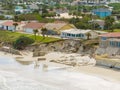 Beach homes collapse aftermath Hurricane Nicole Daytona Florida Royalty Free Stock Photo