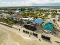 Beach homes collapse aftermath Hurricane Nicole Daytona Florida Royalty Free Stock Photo