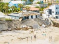 Beach homes collapse aftermath Hurricane Nicole Daytona Florida