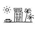 Beach Hotel Doodle