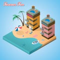 Beach hotel isometric Royalty Free Stock Photo