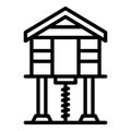 Beach house cabin icon outline vector. Forest stilt Royalty Free Stock Photo