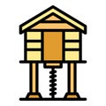 Beach house cabin icon vector flat Royalty Free Stock Photo