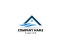 Beach house logo design template Royalty Free Stock Photo