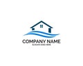 Beach house logo design template Royalty Free Stock Photo