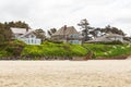 A beach house on the Pacific shore. Residence on the coast Royalty Free Stock Photo